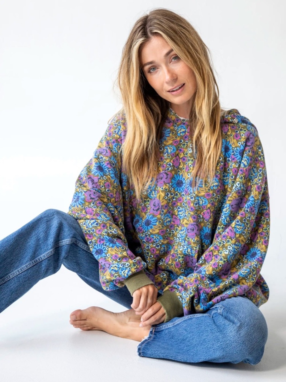 Natural Life Bohemian Oversized Floral Hoodie - Picture 5 of 14